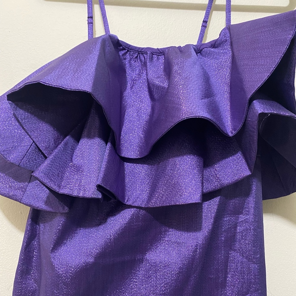 Zara Purple Ruffle Mini Dress - Picture 4 of 8